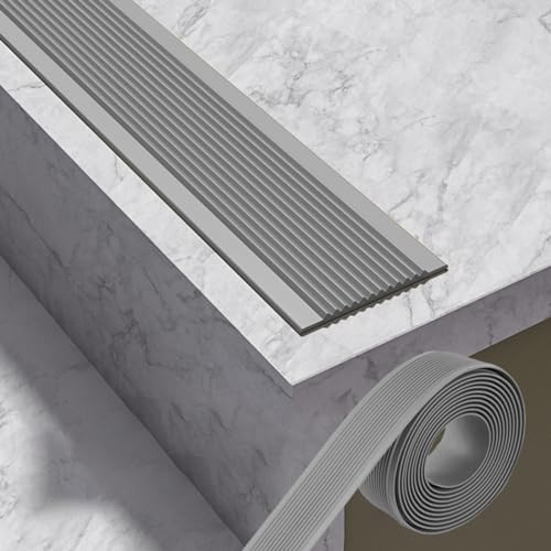 PVC Treppenkantenprofil Selbstklebend Winkelprofil Kunststoff Treppen-Kantenschutz Winkelprofil Stufenkantenprofil Für Den Außen- Und Innenbereich Anti Rutsch Streifen Treppe ( Color : Gray , Size : T PVC Treppenkantenprofil Selbstklebend Winkelprofil Kunststoff Treppen-Kantenschutz Winkelprofil Stufenkantenprofil Für Den Außen- Und Innenbereich Anti Rutsch Streifen Treppe ( Color : Gray , Size : T von BRCYKRWY