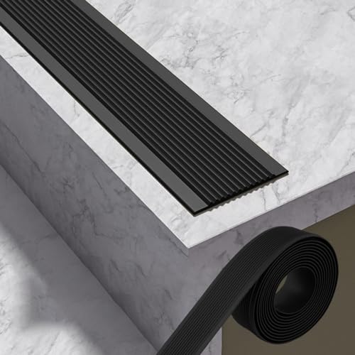 PVC Treppenkantenprofil Selbstklebend Winkelprofil Kunststoff Treppen-Kantenschutz Winkelprofil Stufenkantenprofil Für Den Außen- Und Innenbereich Anti Rutsch Streifen Treppe ( Color : Nero , Size : T PVC Treppenkantenprofil Selbstklebend Winkelprofil Kunststoff Treppen-Kantenschutz Winkelprofil Stufenkantenprofil Für Den Außen- Und Innenbereich Anti Rutsch Streifen Treppe ( Color : Nero , Size : T von BRCYKRWY