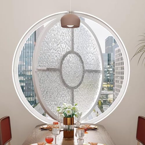 Rund Glas Schuppenfenster,Aluminiumlegierung Eingebaut Ersatz 360° Drehbar Fenster,für Foodtrucks mit Aluminiumrahmen,Lüftungsfenster für Häuser,Kellerfenster für Mobilheime von BRCYKRWY