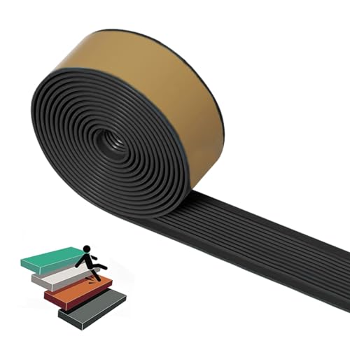 Treppenkantenprofil Selbstklebend 50x25mm,Vinyl-Anti-Rutsch-Treppenkante Stufenkantenprofile Antirutsch-Profil Winkelprofil Selbstklebende Anti Rutsch Streifen Treppe ( Color : Nero , Size : 3cmxL5m ) von BRCYKRWY