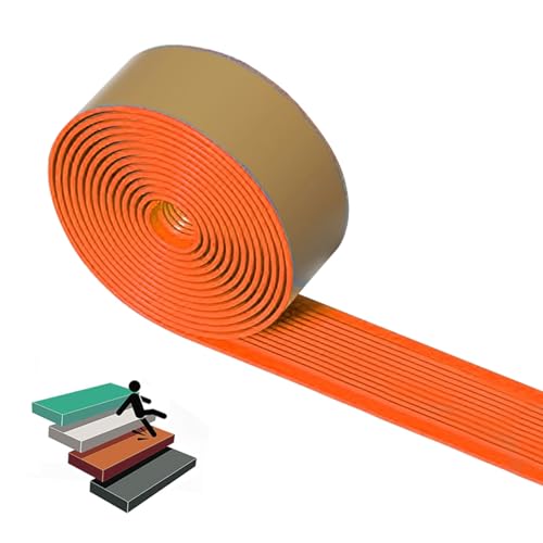 Treppenkantenprofil Selbstklebend 50x25mm,Vinyl-Anti-Rutsch-Treppenkante Stufenkantenprofile Antirutsch-Profil Winkelprofil Selbstklebende Anti Rutsch Streifen Treppe ( Color : Orange , Size : 3cmxL5m von BRCYKRWY