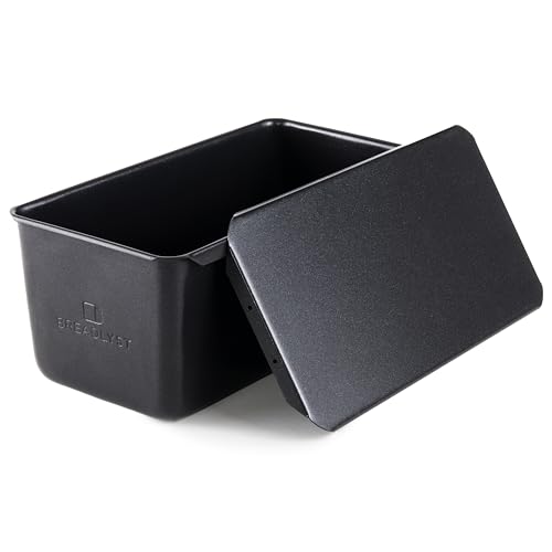BREADLYST® Premium Brotbackform mit Deckel – Extra hohe Kastenform, Toastbrot-Backform aus Kohlenstoffstahl mit Antihaftbeschichtung, Brot backen Zubehör, Hitzebeständig bis 260 °C (23 x 11 x 10 cm) von BREADLYST