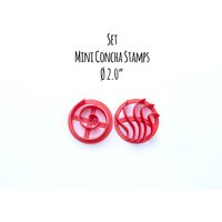2Er Set Mini Concha Stempel 2" Manteconcha/Cupcake Spirale Und Wellen Muster 2Er Set Mini Concha Stempel 2" Manteconcha/Cupcake Spirale Und Wellen Muster von BREADSTAMPS