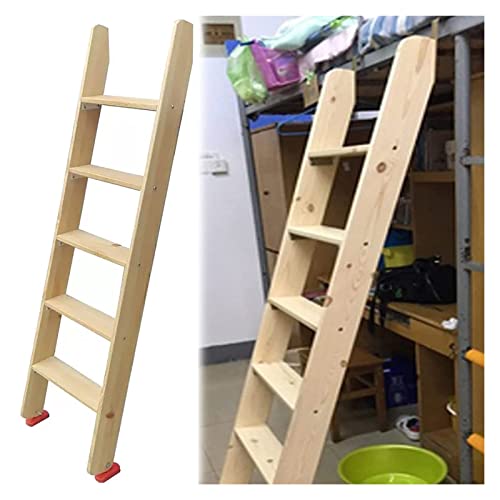 Hochbett Leiter Vertikale Etagenbettleiter aus Holz, platzsparend, 2,5 cm Dicke, rutschfeste Trittleiter for Kinderzimmer/Schlafsäle/Bunkhouses/Wohnmobile (Size : 5-Step/Tall 1.5m) von BREALA