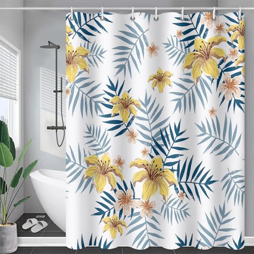 BREASOME Duschvorhang mit Blumenmuster, wasserdicht, einfach zu installieren, Duschvorhang für Badezimmer oder WC, 183 x 183 cm von BREASOME