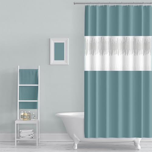 BREASOME Pailletten Duschvorhang Wasserdicht Patchwork Design für Badezimmer oder WC Raumteiler 180x180cm von BREASOME