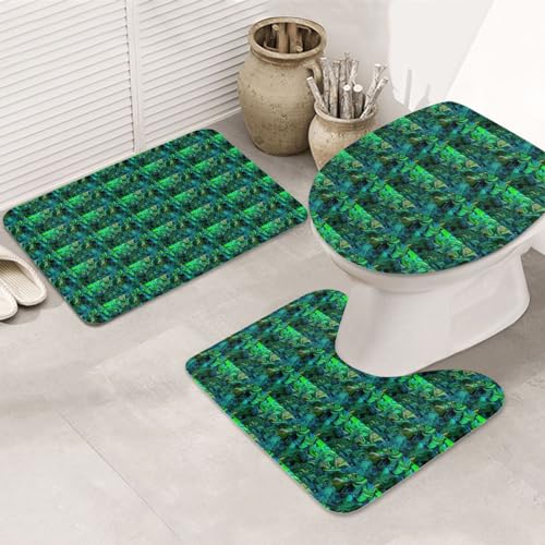 Abalone Nacre Rutschfeste Bodenmatte Badezimmermatten Set 3 Stück Teppich Toilettenbezug Abdeckung Bodenmatte Antirutschmatte von BREAUX