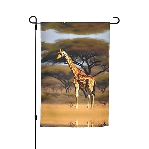 Afrika Giraffe Majestätischer Baum Gartenflagge 30,5 x 45,7 cm Hofflagge Outdoor kleine Gartenflagge Weihnachtsdekoration Flagge von BREAUX