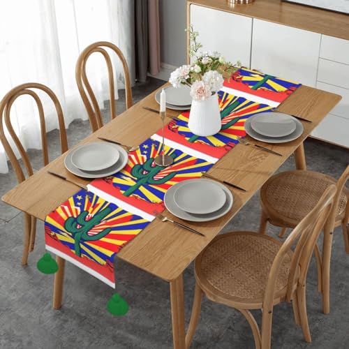 Arizona-Flagge, Feiertagsküche, Tischdekoration, Innen- und Außenbereich, Familienparty-Dekoration, 35,6 x 152,4 cm von BREAUX