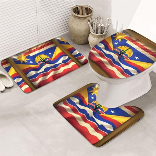Arizona Flaggen-Standard rutschfeste Bodenmatte Badezimmermatten-Set 3-teilig Teppich Toilettenbezug Abdeckung Bodenmatte Antirutschmatte von BREAUX