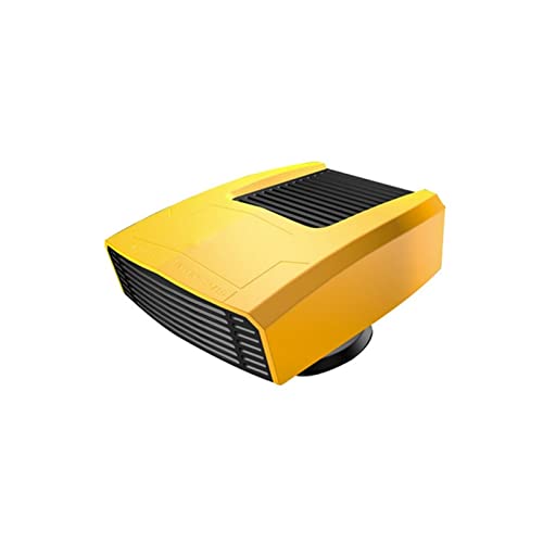 BREAUX 500W 2 Gänge Einstellung Auto Schnell 360 ° rotierender tragbarer 1 2V / 24V. Auto-Lufterheizung Abtauen Defogging Lüfter-Windschutzscheibe Heizungsteile (Color : Yellow 12V) von BREAUX