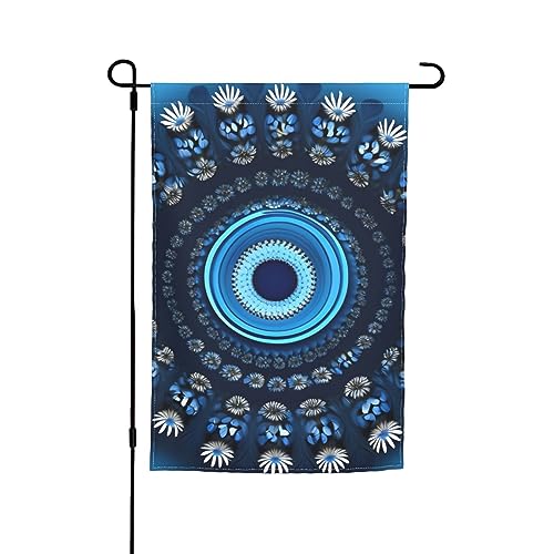 Blaue Mini-Gartenflagge mit Blume, 30,5 x 45,7 cm, für den Außenbereich, kleine Gartenflagge, Weihnachtsdekoration von BREAUX