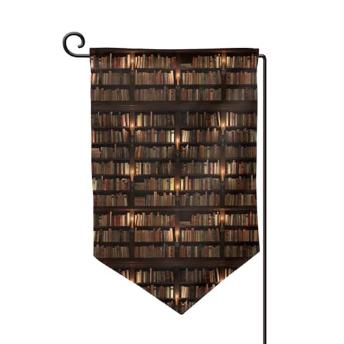 Breaux Bibliotheks-Bücherregal-Bücherdruck-Terrassenflaggen, dekorative Flaggen für den Außenbereich, Gartendekoration von BREAUX