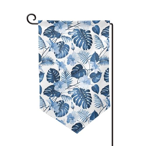 Breaux Blaue Blume Tropischer Druck Terrasse Dekorative Flaggen Outdoor Terrasse Flaggen für Garten Dekoration von BREAUX