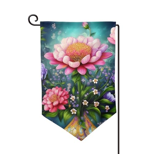Breaux Dekorative Flagge mit Blumen-Diamant-Malerei, 32,5 x 45,7 cm, für den Außenbereich, Garten, kleine Flagge (nur Flagge) von BREAUX