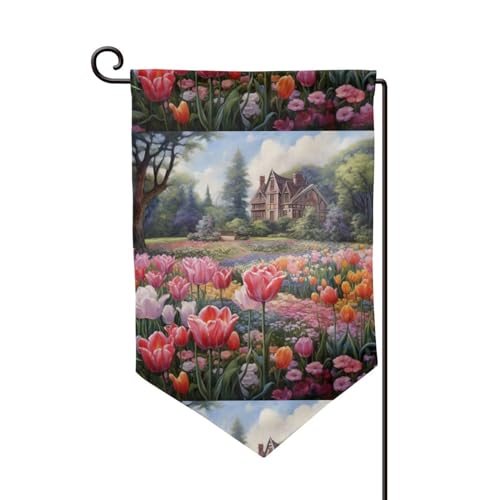 Breaux Dekorative Flaggen mit Tulpenmotiv für den Garten, Dekoration für den Außenbereich von BREAUX
