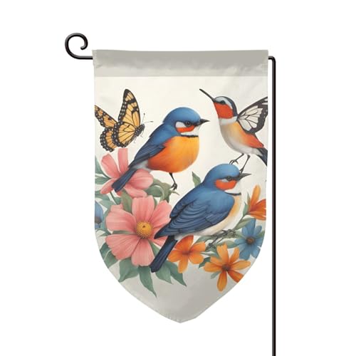 Breaux Dekorative Flaggen mit Vögeln, Blumen, Schmetterling, für Terrasse, Garten, Dekoration von BREAUX