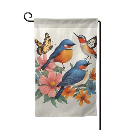 Breaux Dekorative Flaggen mit Vögeln, Blumen, Schmetterling, für Terrasse, Garten, Dekoration von BREAUX