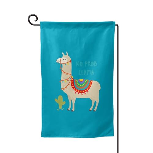 Breaux Niedliche Cartoon-Llama-Kaktus-Druck, dekorative Flagge, 32,5 x 45,7 cm, für den Außenbereich, kleine Flagge (nur Flagge) von BREAUX