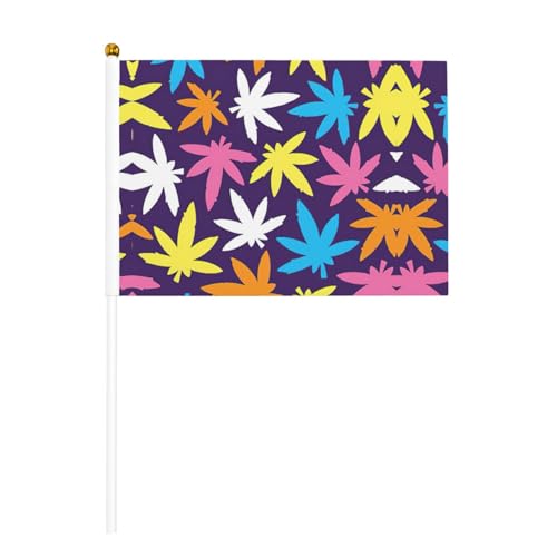 Bunte Flagge mit Unkrautmuster, doppelseitig, schwenkbar, lebendige Farben, für Sportturniere und Spiele von BREAUX