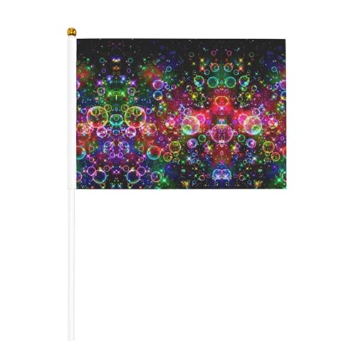 Bunte Regenbogen-Stern-Druck, doppelseitige Handflagge, lebendige Farben, für Sportturniere und Spiele von BREAUX