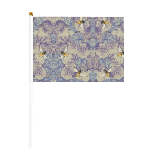Doppelseitige Handflagge mit Bienen-Motiv, lebendige Farben, für Sportturniere und Spiele von BREAUX