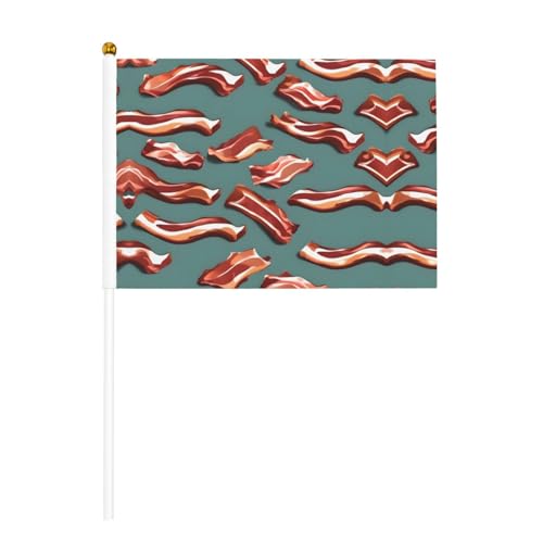 Doppelseitige Handflagge mit gestreiftem Speckmuster, lebendige Farben, für Sportturniere und Spiele von BREAUX