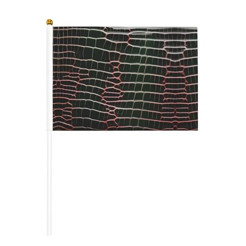 Handflagge mit Krokodilhaut-Druck, doppelseitige Handflagge, lebendige Farben, für Sportturniere und Spiele von BREAUX