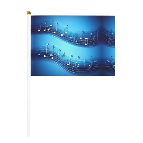 Handflagge mit Musiknoten-Druck, doppelseitige Handflagge, lebendige Farben, für Sportturniere und Spiele von BREAUX
