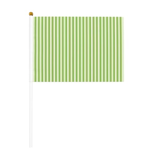 Handflagge mit klassischem grünem Streifendruck, doppelseitig, lebendige Farben, für Sportturniere und Spiele von BREAUX