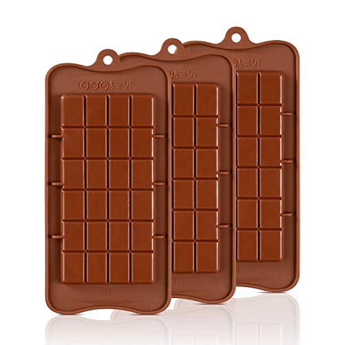 Break Apart Schokoladenformen aus Silikon, Süßigkeitenformen, 3 Stück Schokoladenformen, antihaftbeschichtet, wiederverwendbar, DIY-Backformen, Süßigkeiten, Protein und Energieriegel-Formen von BREEZO