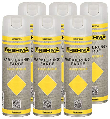 BREHMA 12x Markierungsspray Forstspray Markierungsfarbe leuchtgelb von BREHMA