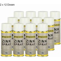 24x Zinkspray dunkel Grundierung Korrosionsschutz bis 300° c 400ml mit Griff von BREHMA