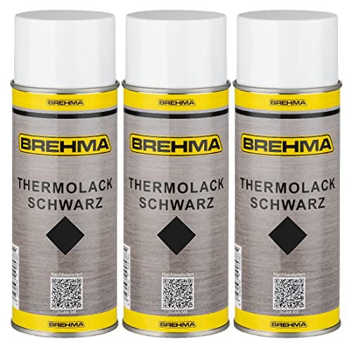 3x BREHMA Thermolack schwarz 400ml bis 600° C hitzebeständig Schutz abriebfest von BREHMA