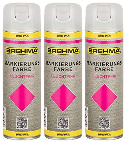 BREHMA 3x Markierungsspray Forstspray Markierungsfarbe leuchtpink von BREHMA