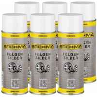 Brehma - 6x Felgensilber Autolack Felgenlack Sprühdose Lackspray 400ml mit Griff von BREHMA