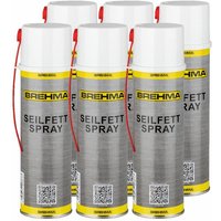 Brehma - 6x Seilfett Spray 500ml Fettspray Sprühfett Kettenfett mit Griff von BREHMA