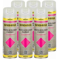 Brehma - 6x Markierungsspray Forstspray Markierungsfarbe leuchtpink 500ml von BREHMA