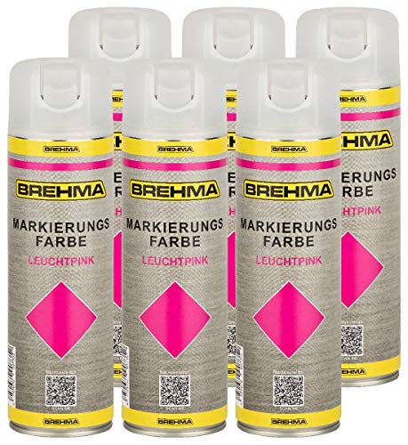 6x Markierungsspray Forstspray Markierungsfarbe leuchtpink von BREHMA