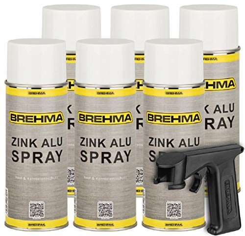 BREHMA 6x Zink-Alu-Spray 400ml mit Sprühgriff von BREHMA