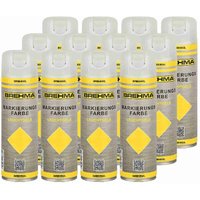 Brehma - 12x Markierungsspray Forstspray Markierungsfarbe leuchtgelb 500ml von BREHMA