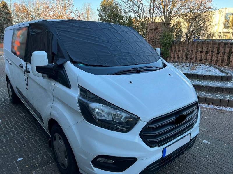 BREMER SITZBEZÜGE Frontscheibenabdeckung DISCAM für Ford Transit Tourneo Custom Nugget Bj ab 2012, (Set, 1-St., Trennvorhang Abtrennungsgardine), in Schwarz von BREMER SITZBEZÜGE