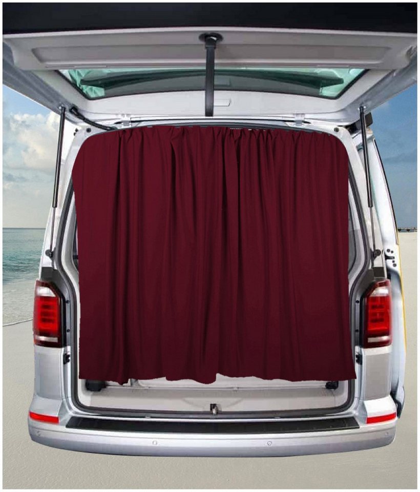 BREMER SITZBEZÜGE Scheibengardine nach Maß Kofferraumabtrennung für Mercedes Sprinter W907/910 in Weinrot, Polyester von BREMER SITZBEZÜGE