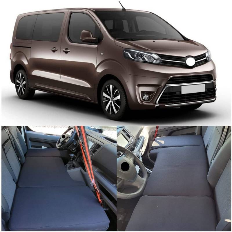 Klappmatratze für Citroen Jumpy 3 Spacetourer Bj ab 2016 (T56), BREMER SITZBEZÜGE, (Set, 3-teilige klappbare Schlafauflage), in Schwarz von BREMER SITZBEZÜGE