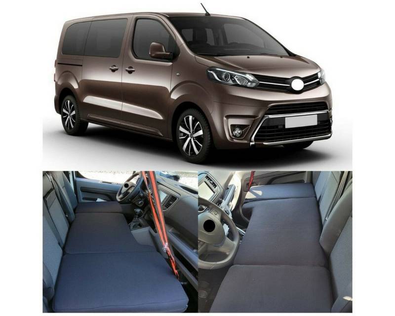 Klappmatratze für Fiat Scudo 3 Bj ab 2021 (T56), BREMER SITZBEZÜGE, (Set, 3-teilige klappbare Schlafauflage), in Schwarz von BREMER SITZBEZÜGE