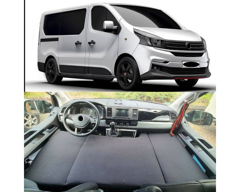 Klappmatratze für Fiat Talento Bj ab 2016 (T56), BREMER SITZBEZÜGE, (Set, 3-teilige klappbare Schlafauflage), in Schwarz von BREMER SITZBEZÜGE
