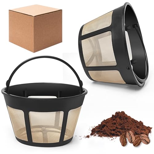 Wiederverwendbarer Filterkorb für 8–12 Tassen, mit Netzboden, passend für MrCoffee Kaffeemaschine und Brauer, permanenter Filter-Ersatz für Mr Coffee Gold-Korbfilter, 2 Stück von BRENSTEN