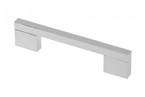 BRESKO 1-20 Stk Möbelgriffe Küchengriffe Stangengriffe Griffe Schrankgriffe Relinggriff Bügelgriff Schubladengriff Türgriff UA18 (2, Chrom glänzend, Bohrabstand: 128 mm) von BRESKO