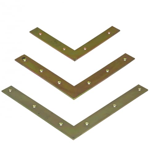 BRESKO 4-20 Stk Flachwinkel Flachverbinder Eckwinkel Winkel Bauwinkel Fensterwinkel Möbelwinkel Beschlag Verbinder Stahl verzinkt (300x300x40x4 mm, 4) von BRESKO