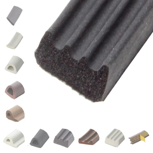 BRESKO 6-100 m Fensterdichtung Selbstklebend Dichtung Gummidichtung Epdm Türdichtung Dichtband Gummi Fenster Profil Abdichtung Dichtungsprofil (EE - 15x8 mm - schwarz, 10 m) von BRESKO